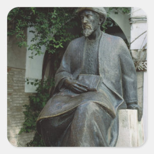 Statue of Moses Maimonides Fyrkantigt Klistermärke