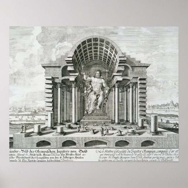 Statue of Olympian Zeus, made by Phidias in gold a Poster (Framsidan)