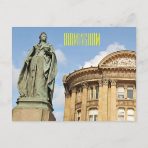 Statue of Queen Victoria in Birmingham, England Vykort