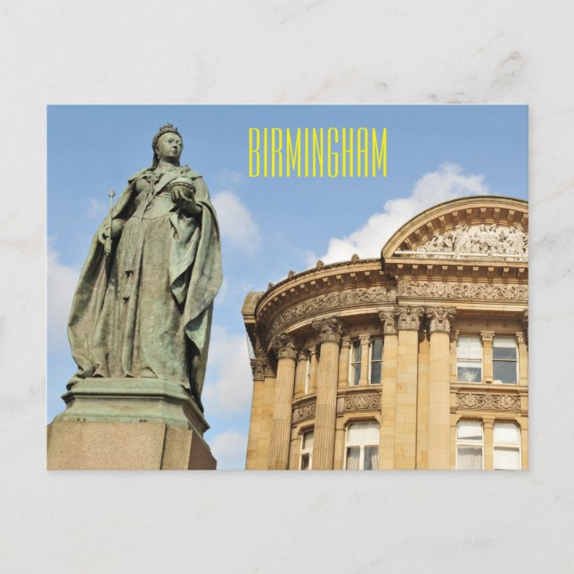 Statue of Queen Victoria in Birmingham, England Vykort (Framsida)