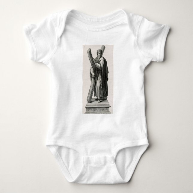 Statue of Saint Andrew Apostle med kor T Shirt (Framsida)