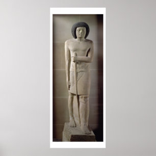 Statue of Sepa, Old Kingdom (målad kalksten) Poster