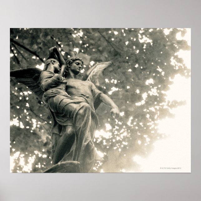 Statue of St Michael, Pere Lachaise Cemetery Poster (Framsidan)