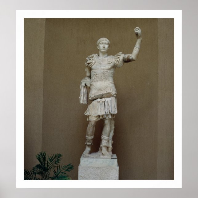 Statue of the Emperor Trajan (53-117 AD) (marble) Poster (Framsidan)