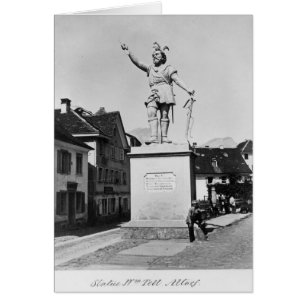 Statue of William tell, c.1860-90 Hälsningskort