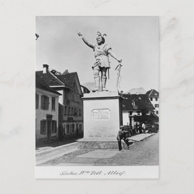 Statue of William tell, c.1860-90 Vykort (Framsida)