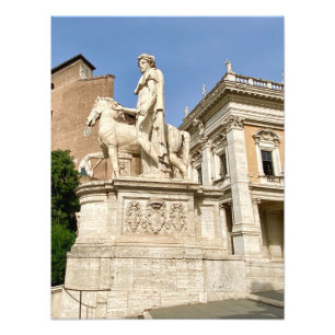 Statue on Capitoline Backe i Rom, Italien Fototryck