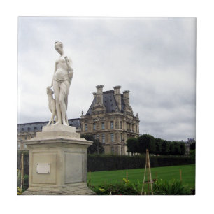 Statue on the Louvre Grounds Kakelplatta