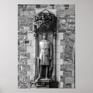 Statue Robert the Bruce vid Edinburgh Castle Poster