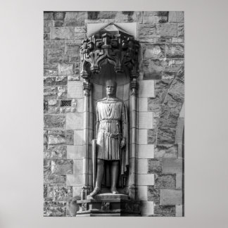 Statue Robert the Bruce vid Edinburgh Castle Poster