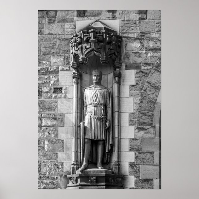 Statue Robert the Bruce vid Edinburgh Castle Poster (Framsidan)