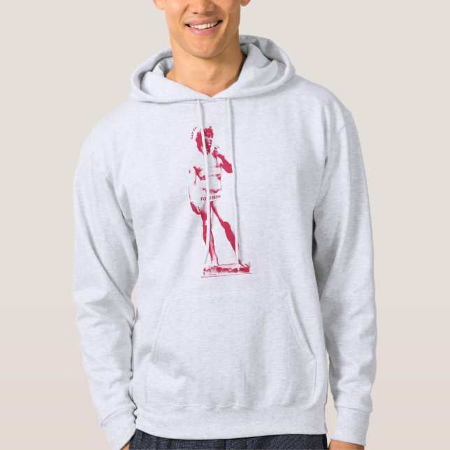 Statue: Säg F Ord - Rosa Print Hoodie (Framsida)