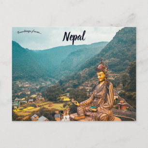 Statue Temple of Guru Padmasambhava Nepal Vykort