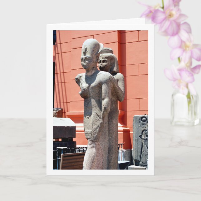 Statue utanför Kairo-museet, Egypten Kort (Orkide)
