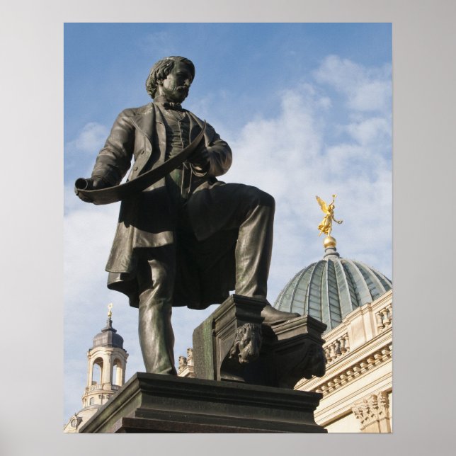 Statue with Glass dome on Kunstverein byggnad Poster (Framsidan)