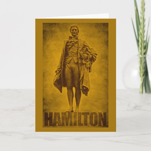 Statuesque Alexander Hamilton Design Kort (Framsida)