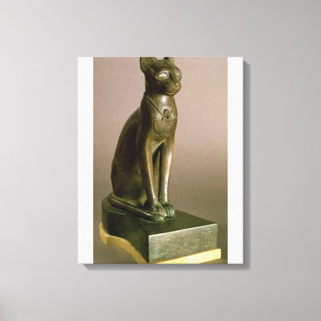 Statuett för en katt som representerar gudinna Bas Canvastryck (Framsida)