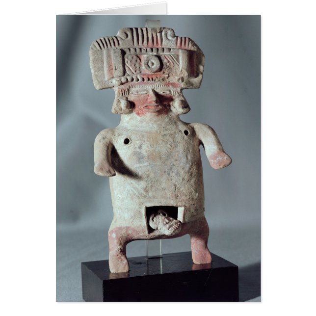 Statuett för en kvinna vid ge födsel hälsningskort (Framsidan)