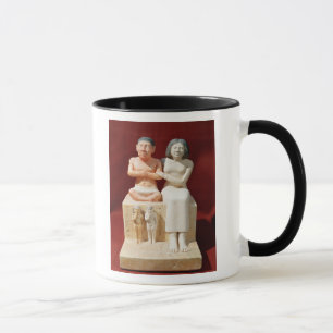 Statuette av den dvärg- Seneben och hans familj Mugg