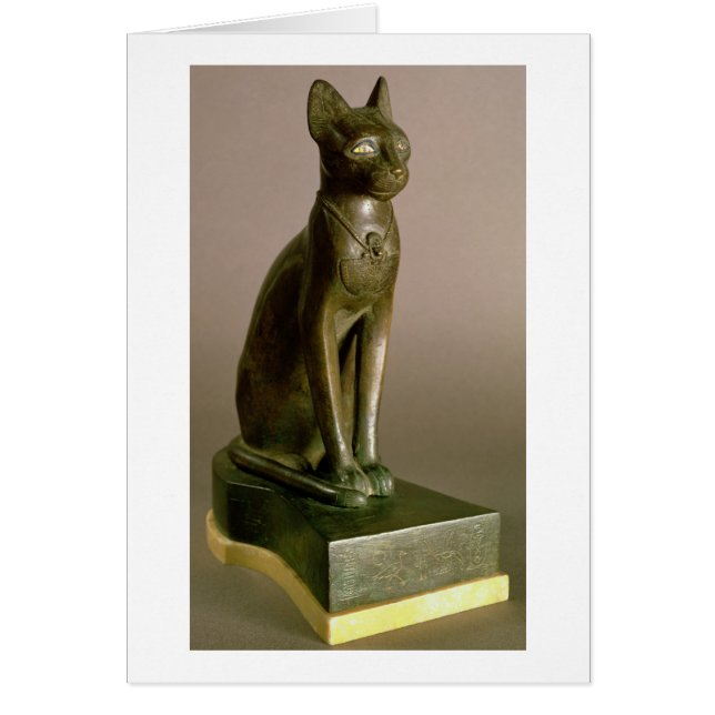 Statuette av en katt som föreställer gudinnan hälsningskort (Framsidan)