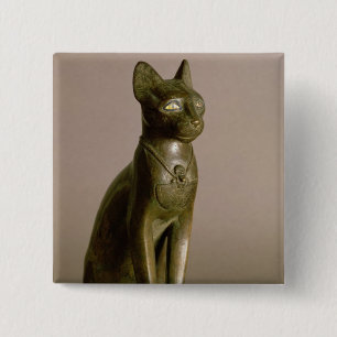 Statuette av en katt som föreställer gudinnan knapp