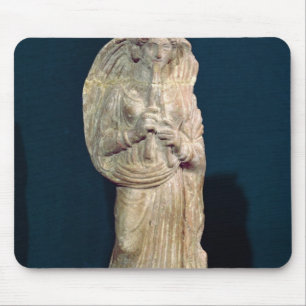 Statuette av en kvinna som leker en dubbel flöjt musmatta