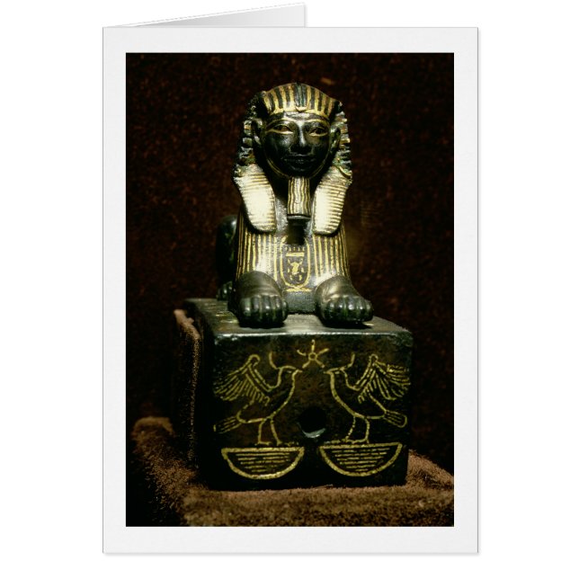 Statuette av en sphinx av kungen Tuthmosis III, Hälsningskort (Framsidan)