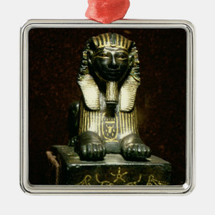 Statuette av en sphinx av kungen Tuthmosis III, Julgransprydnad Metall