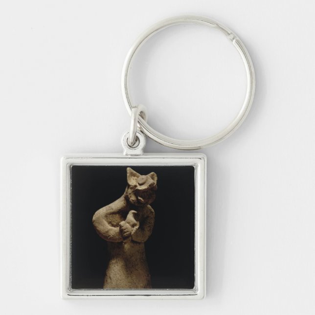 Statuette av enHövdad demon, Mesopotamia, c.5 Fyrkantig Silverfärgad Nyckelring (Framsidan)