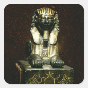 Statuette of a sphinx of Kung Tuthmosis III, New K Fyrkantigt Klistermärke