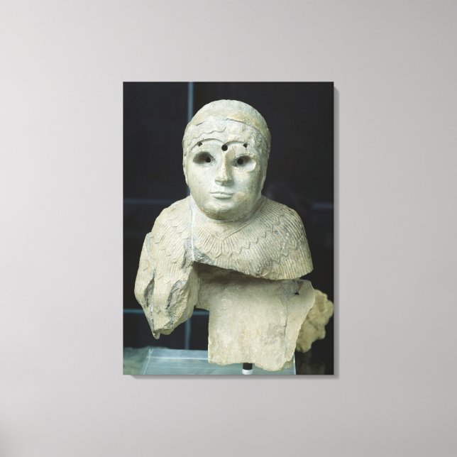 Statuette of a women with shawl, Akkadis Period Canvastryck (Framsida)