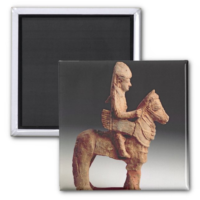 Statuette of an väpnad horseman, Byblos, 8th-6e ce Magnet (Framsidan)