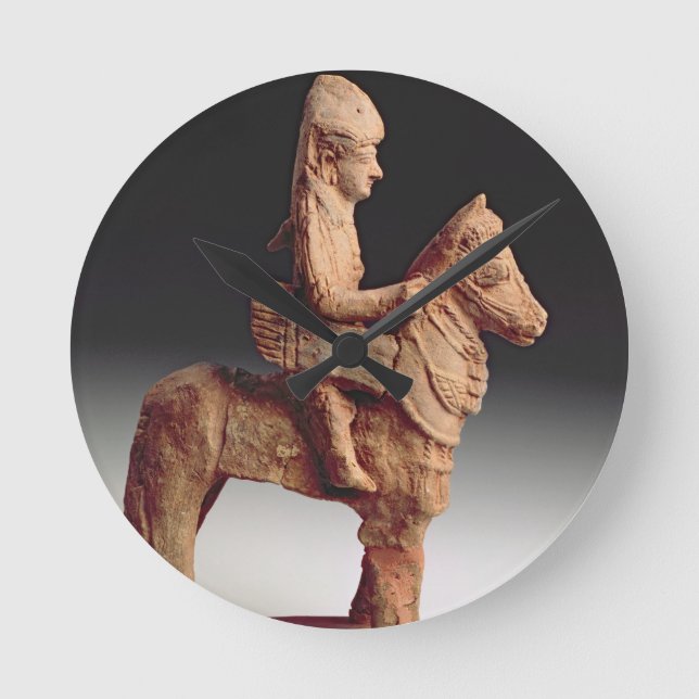 Statuette of an väpnad horseman, Byblos, 8th-6e ce Rund Klocka (Framsida)