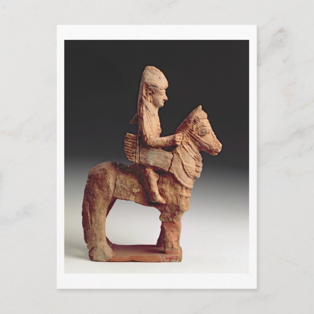 Statuette of an väpnad horseman, Byblos, 8th-6e ce Vykort (Framsida)