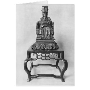 Statuette of Confucius as a Mandarin, Qing Hälsningskort