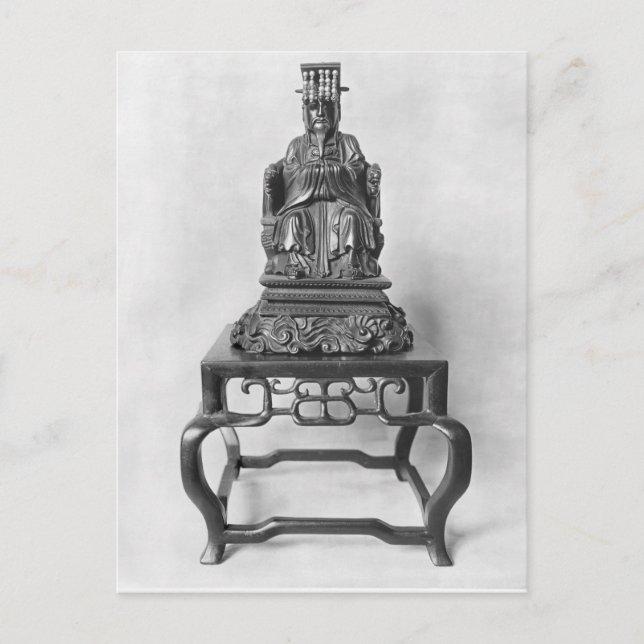 Statuette of Confucius as a Mandarin, Qing Vykort (Framsida)