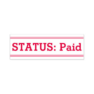 ’STATUS: Betalat’ Rubber Frimärke Självfärgande Stämpel