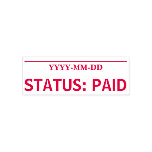 ’STATUS: BETALAT’ Rubber Frimärke Självfärgande Stämpel