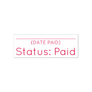 "Status: Betalat" Rubber Frimärke Självfärgande Stämpel