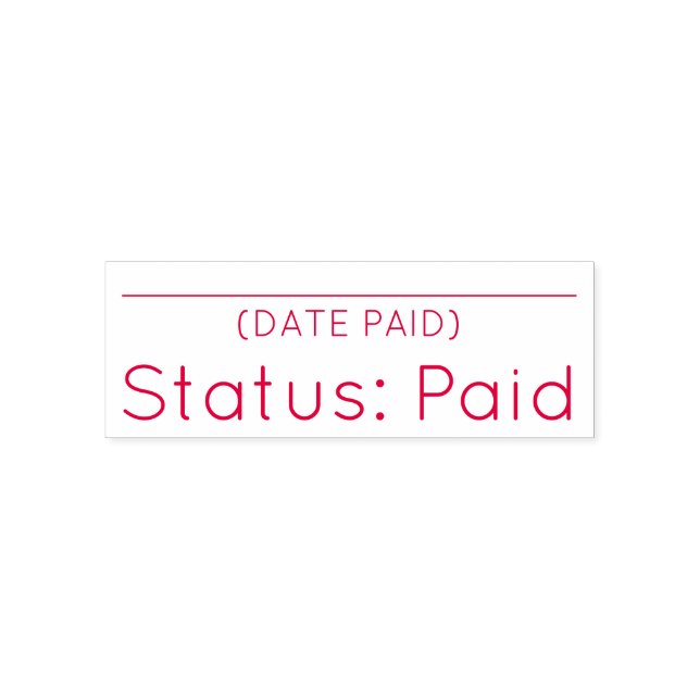 "Status: Betalat" Rubber Frimärke Självfärgande Stämpel (Design)
