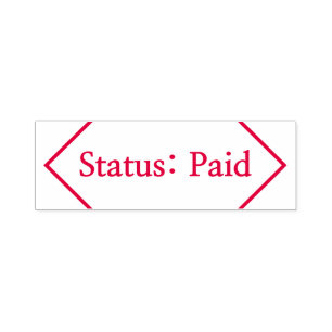 "Status: Betalat" Rubber Frimärke Självfärgande Stämpel
