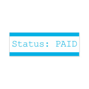 "Status: BETALAT" Rubber Frimärke Självfärgande Stämpel