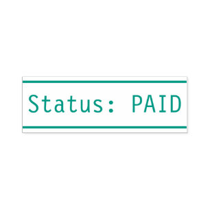 "Status: BETALD" Rubber frimärke Självfärgande Stämpel
