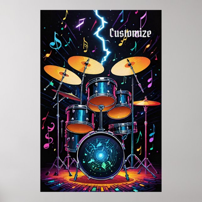 Status Cymbals Drum Set Poster (Framsidan)