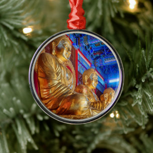 Status för Thai China Buddha Image Julgransprydnad Metall