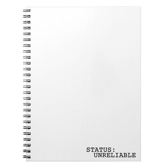 Status Opålitlig Minimalistisk Typografisk Spiral  Anteckningsbok (Framsidan)