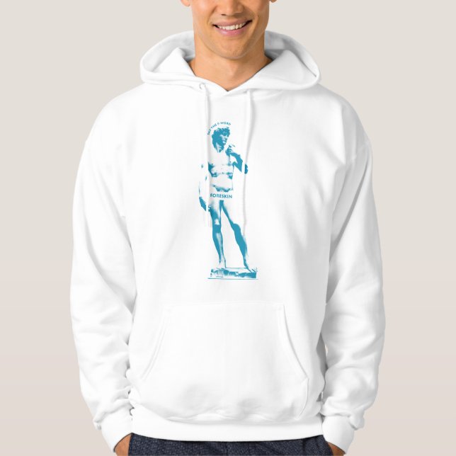Status: Säg F Ord - Blå utskrift Hoodie (Framsida)