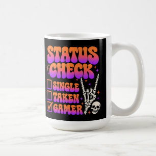 Statuskontroll för gamers humor för spelentusiaste kaffemugg