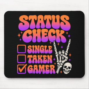 Statuskontroll för gamers humor för spelentusiaste musmatta