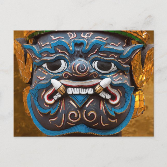 Staty Ansikte vid Grand Palace Vykort (Framsida)